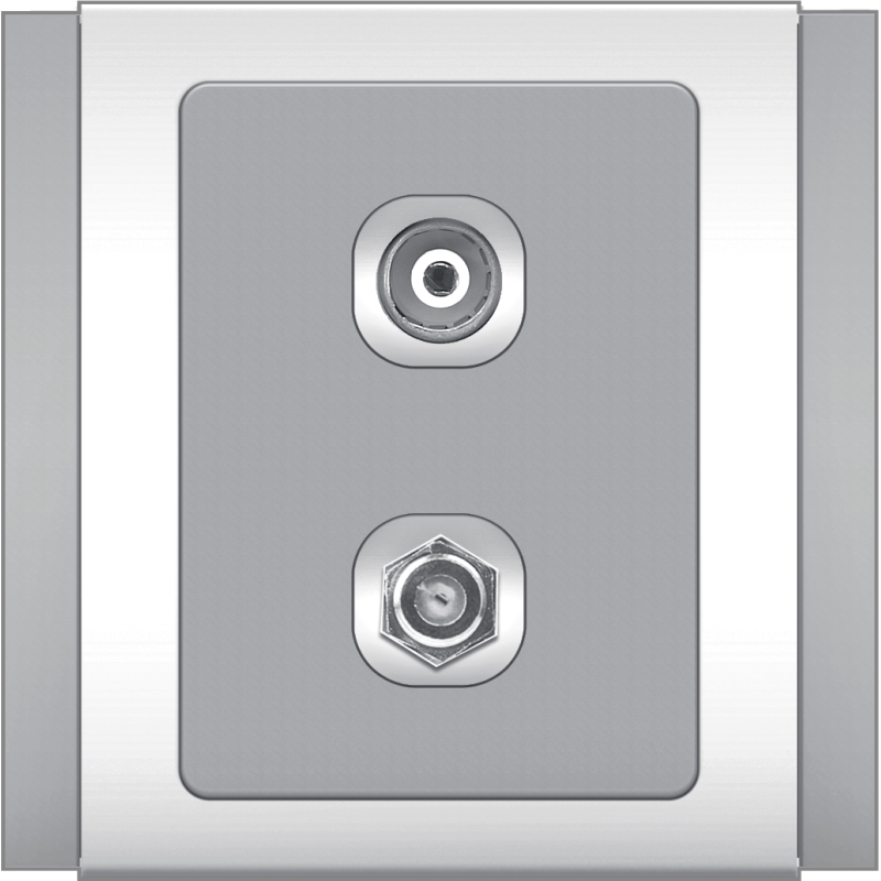 B3000 75 Ohm Coaxial + F-type TV Outlet (Grey)