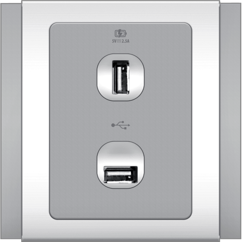 B3000 USB Charger + Connection Outlet (Grey)