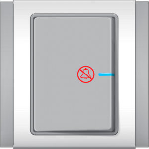 B3000 1 gang 2 way switch w/ blue LED indicator + DND logo (grey)