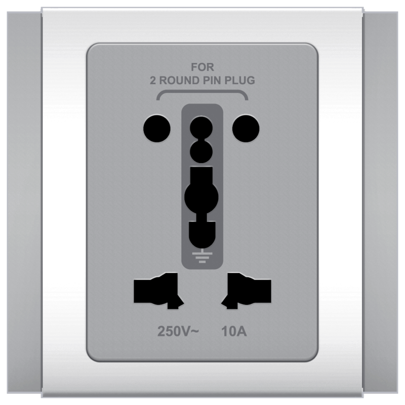 B3000 10A International Socket Outlet (Grey)
