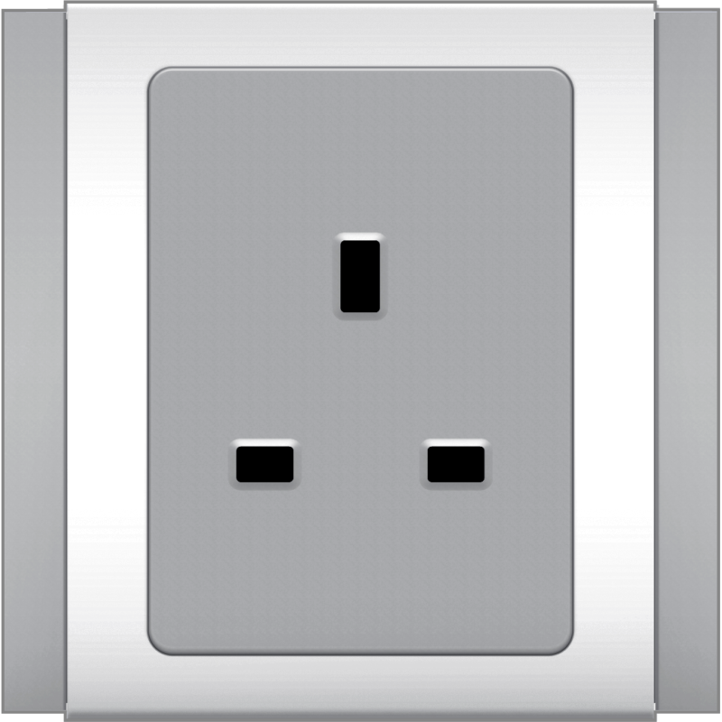 B3000 BS Socket Outlet (Grey)