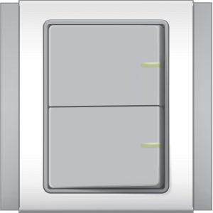 B3000 2 gang 1 way switch w/ fluorescent indicator (grey)