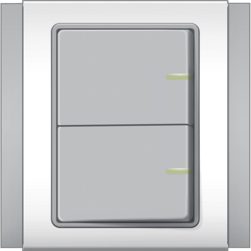 B3000 2 Gang Switch w/ Fluorescent Indicator (Grey)