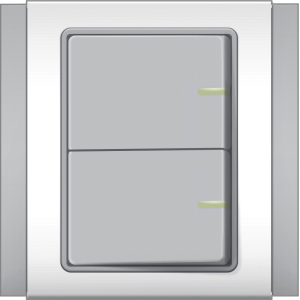 B3000 2 gang 2 way switch w/ fluorescent indicator (grey)