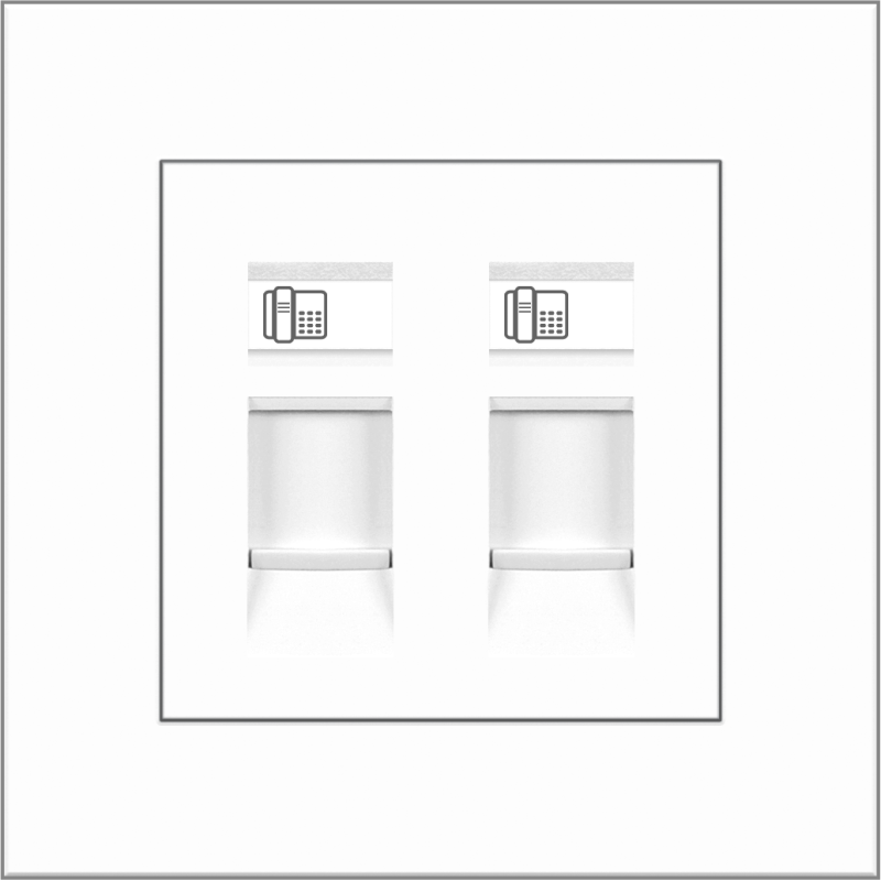 B4000 2 gang 4 contact RJ11 CAT3 telephone outlet