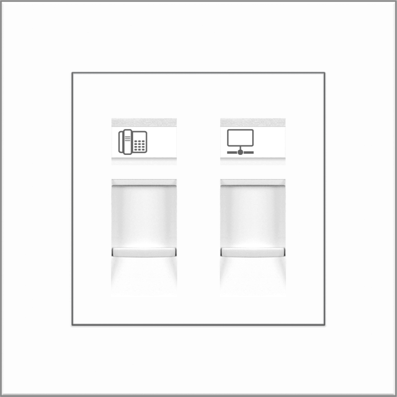 B4000 4 contact RJ11 CAT3 telephone + CAT6 data outlet