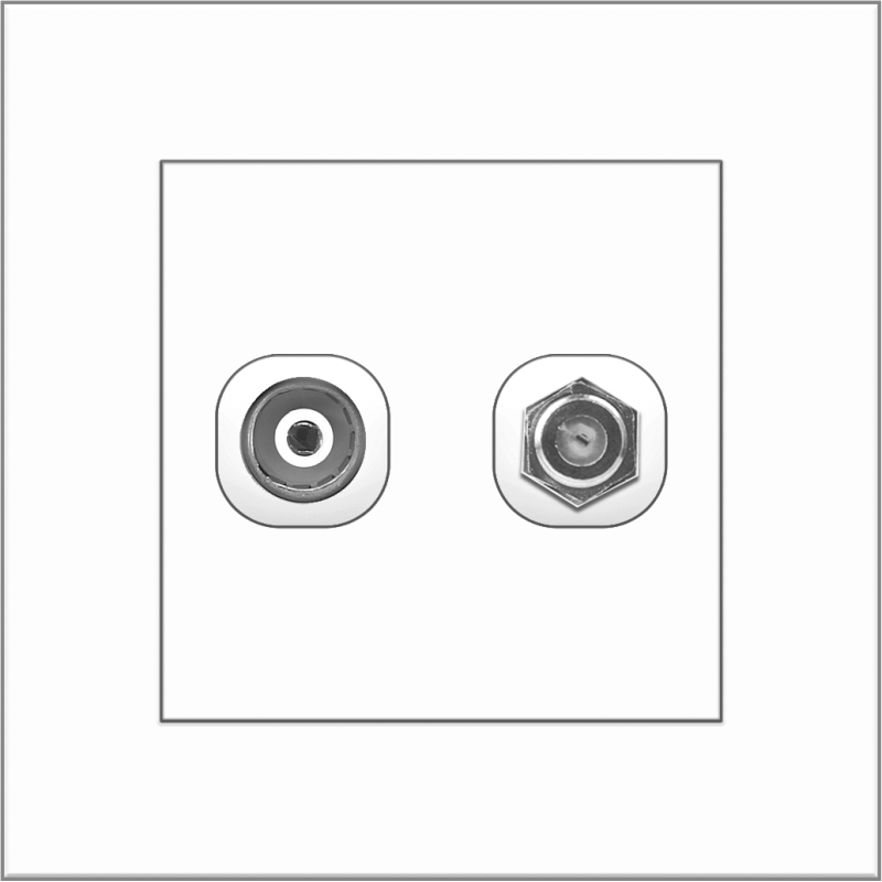B4000 TV outlet 75 ohm Coaxial + F-type TV outlet