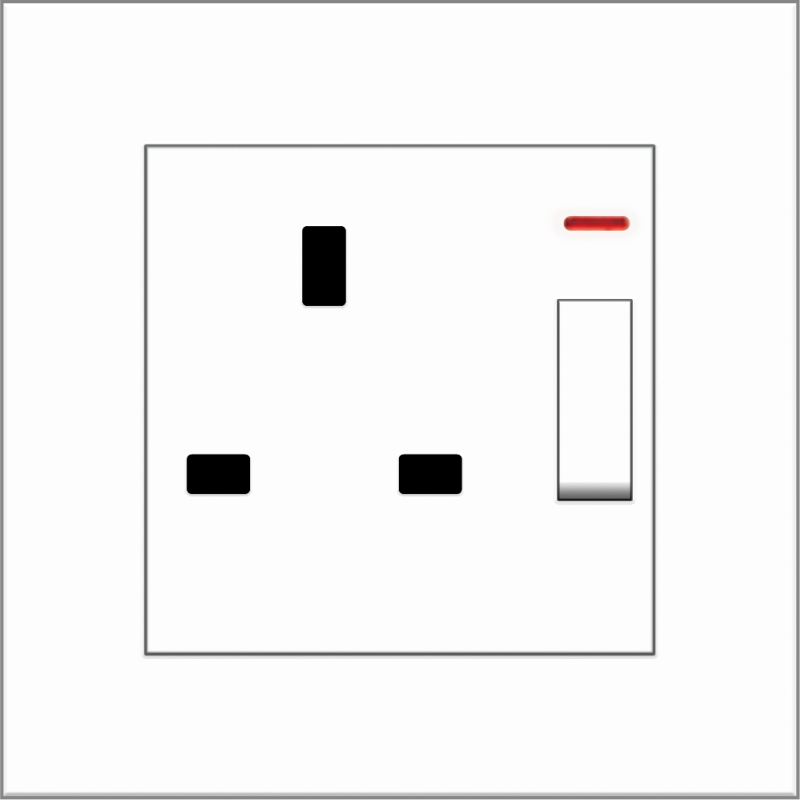 B4000 BS socket outlet w/ switch & neon