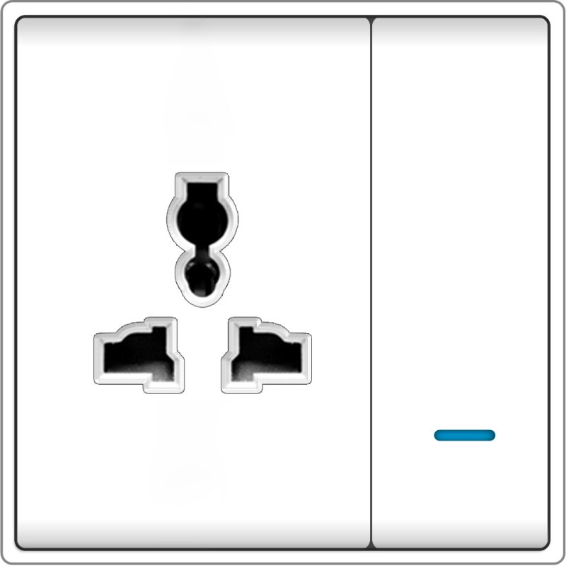B5000 Universal Socket Outlet w/ Switch & Blue LED Indicator