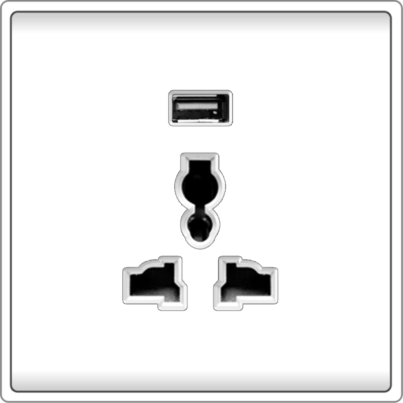 B5000 Universal Socket Outlet w/ 2.5A USB Charger