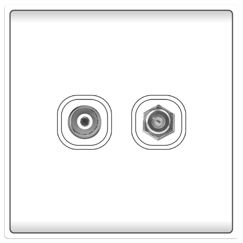 B5000 75 Ohm Coaxial + F-Type TV Outlet