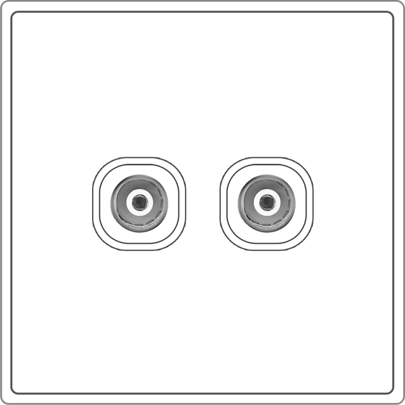 B5000S 2 Gang 75 Ohm Coaxial TV Outlet