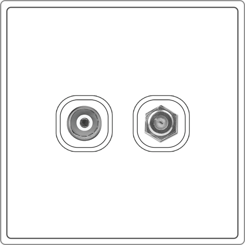 B5000S TV 75 Ohm Coaxial + F-Type TV Outlet