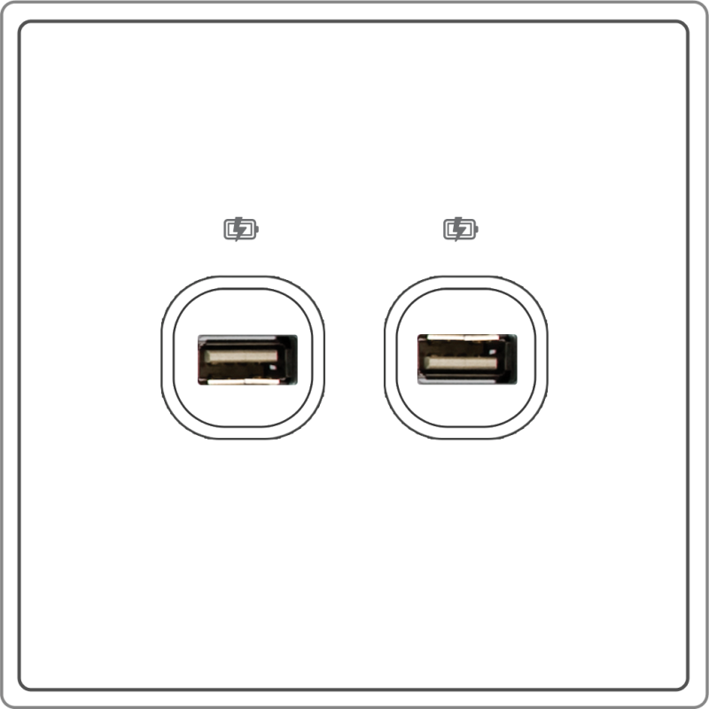 B5000S 2 Gang USB Charger w/ Screw Terminal