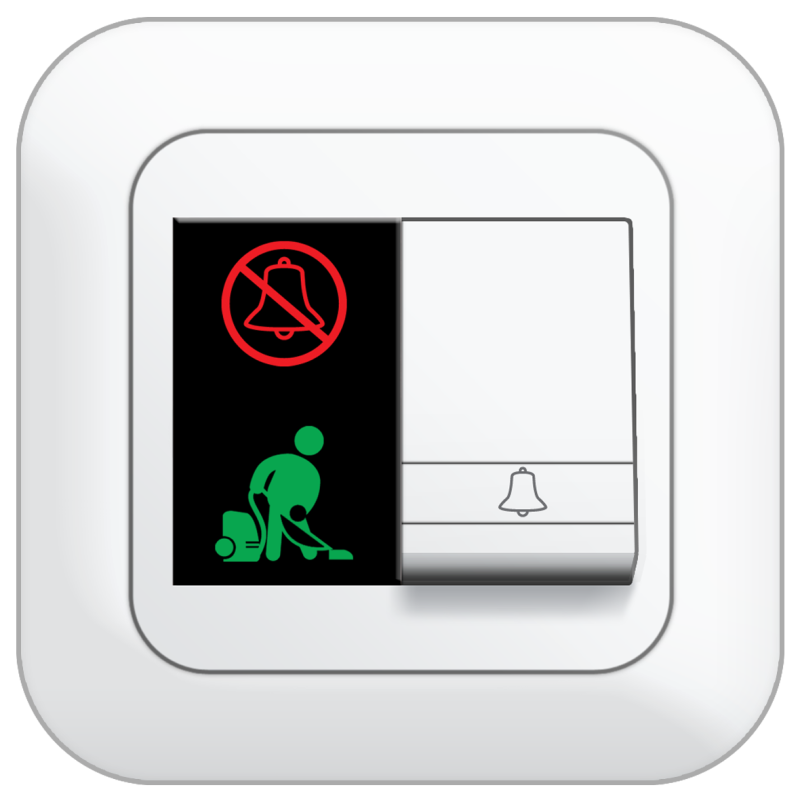 B80 Bell Press + DND & MUR LED Indicator w/ Black Background