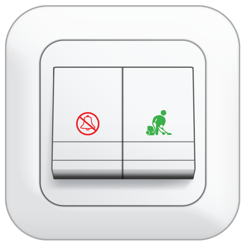 B80 2 Gang 2 Way Switch w/ DND & MUR Indicator