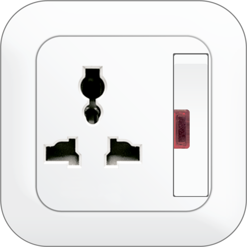 B80 Universal Socket Outlet w/ Switch & Neon