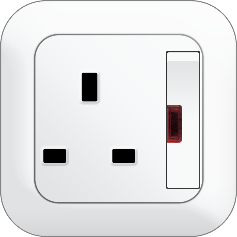 B80 BS Socket Outlet w/ Switch and Neon