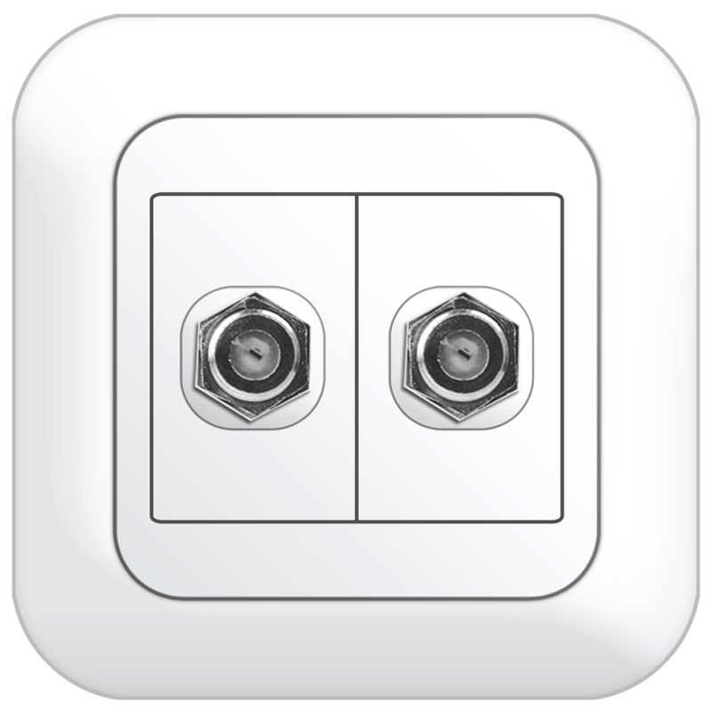 B80 2 Gang F-type TV Outlet