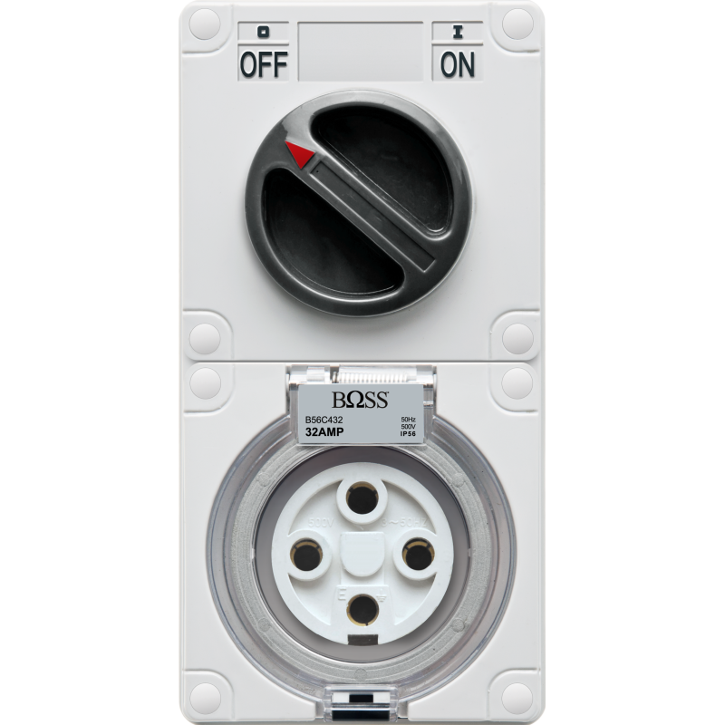 IP56 SERIES 4 ROUND PINS & SWITCH COMBINATION
