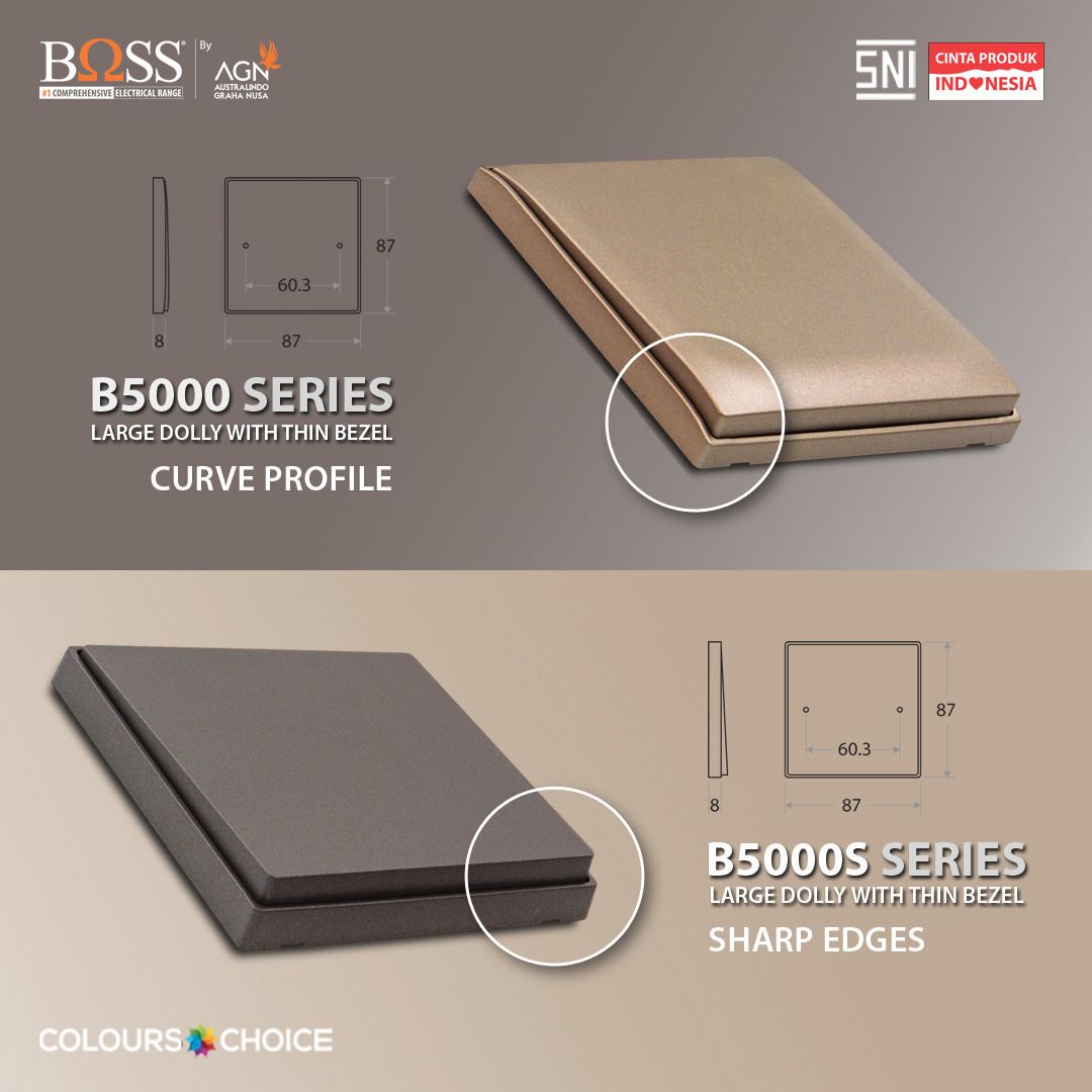 BOSS produk B5000 dan B5000S memiliki tampilan yang berbeda. 